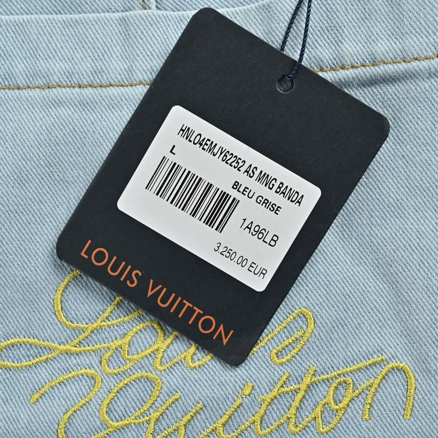 Louis Vuitton/Louis Vuitton logo embroidered rivet five-point denim shorts